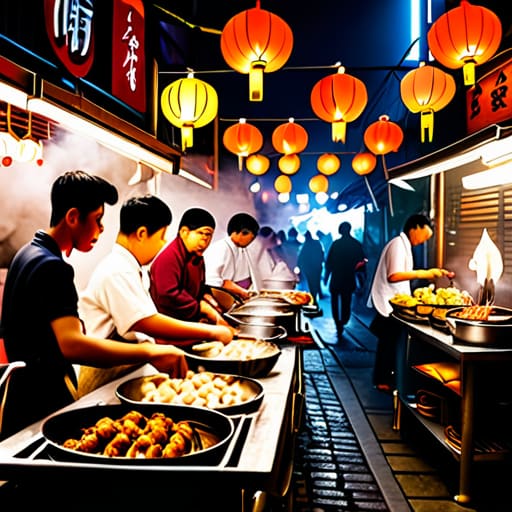 Navigating crowded food stalls without getting swept away.