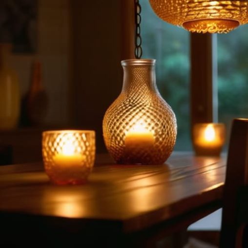 See how lighting changes a dining room.