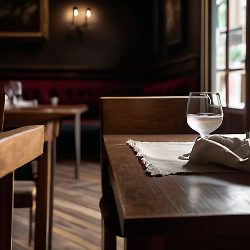 Empty restaurant dining room, The Last Order.